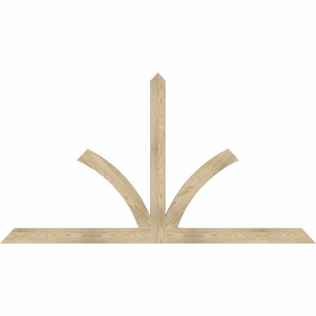 Ekena Millwork Richland Rough Sawn Timber Gable Bracket, Douglas Fir, 84"W x 45"H x 2"D x 4"F, 13/12 Pitch GBW084X45X0204RIC00RDF